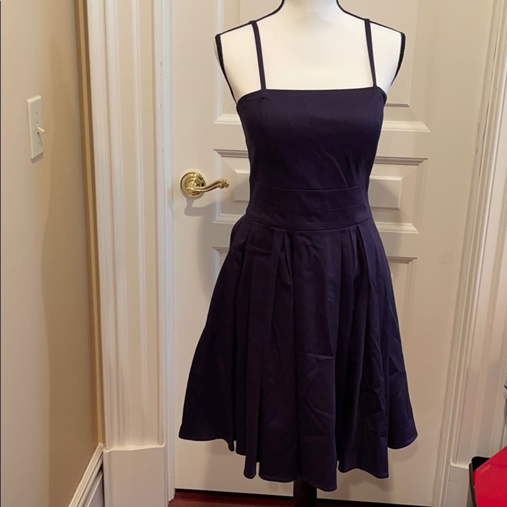Calvin Klein Spaghetti Strap Pleated Skirt Dress